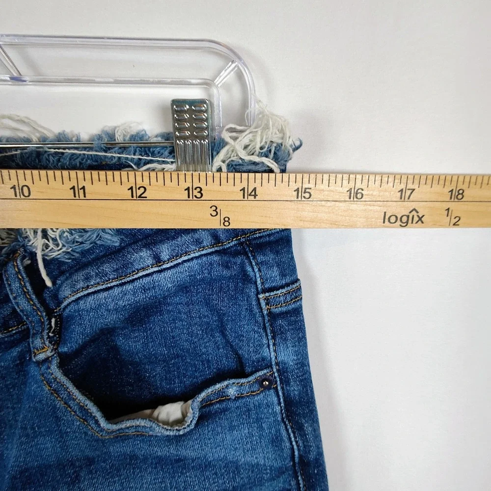 Risen Los Angeles Distressed Jeans Women's 13/31 Raw Waist Raw Hem